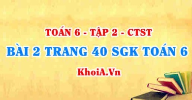 Bài 2 trang 40 SGK Toán 6 Tập 2 Chân trời sáng tạo